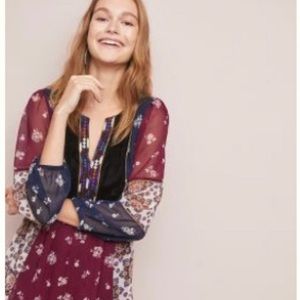 Boho chic mixed media dress